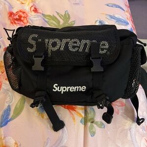 Supreme Black Mesh Belt Bag